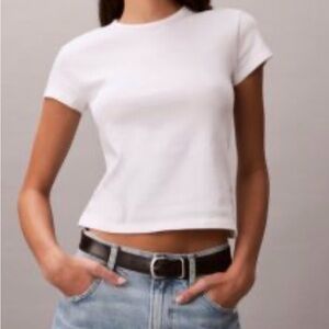 🆕 No Boundaries White Seamless Crewneck Short Sleeve Size L 12-14